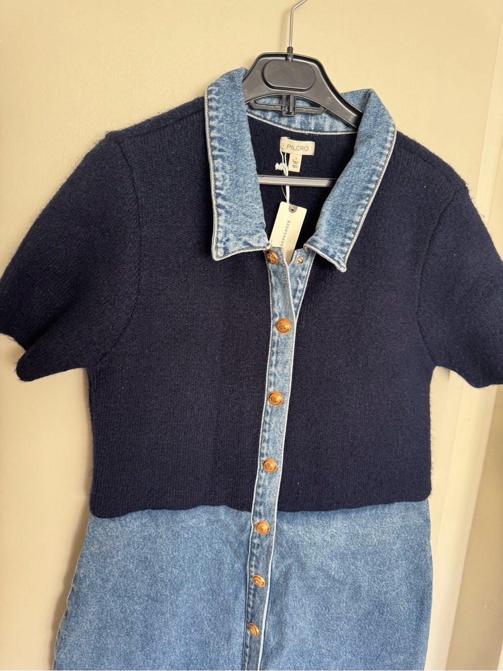 Pilcro Denim Swater Shirt Dress - Size L - BNWT - Picture 6 of 11